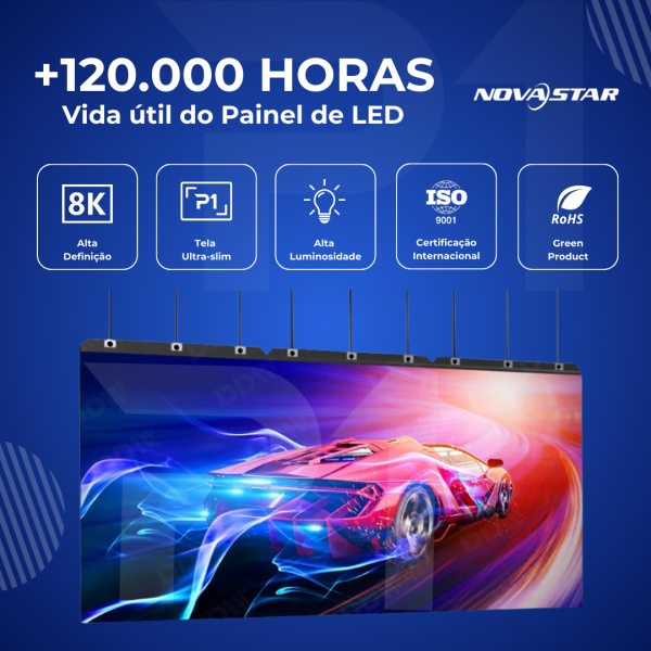 Painel de LED Outdoor P5, P8 e P10 com Gabinete Rental 960*960mm - 6