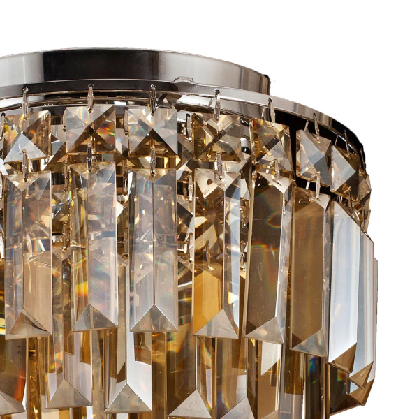 PLAFON DE SOBREPOR KRI CROMADO E AMBAR (D)27CM (A)19.5CM 4XG9 160W - HU1100A