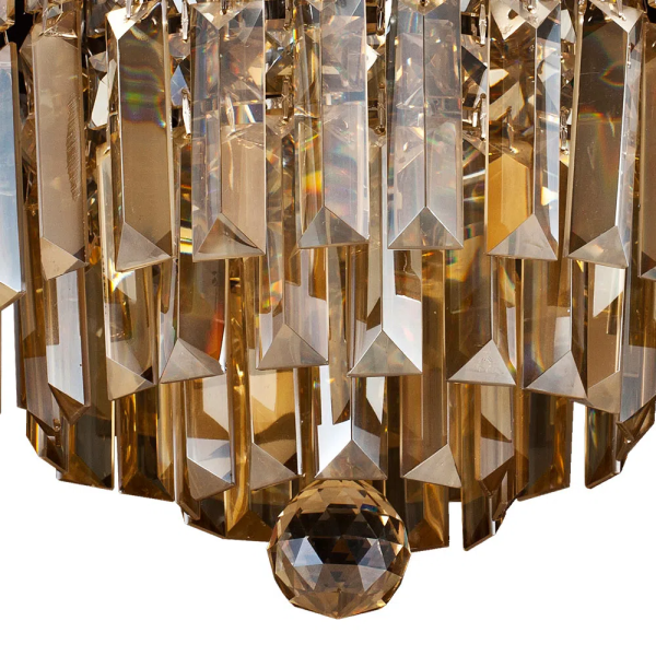 PLAFON DE SOBREPOR KRI CROMADO E AMBAR (D)27CM (A)19.5CM 4XG9 160W - HU1100A