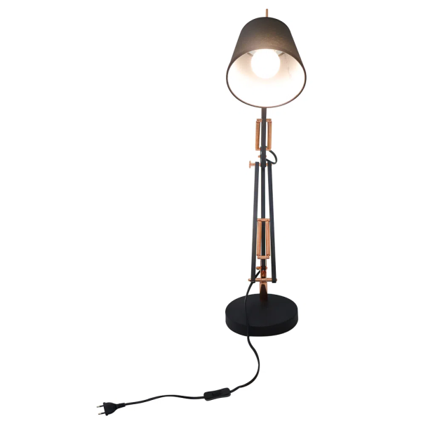 ABAJUR SCOPE COBRE E PRETO (D)15CM (A)72CM 1XE27 40W