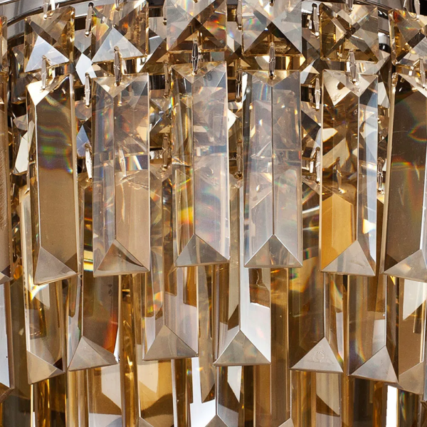 PLAFON DE SOBREPOR KRI CROMADO E AMBAR (D)27CM (A)19.5CM 4XG9 160W - HU1100A