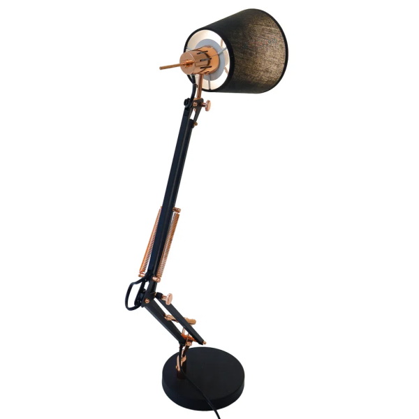 ABAJUR SCOPE COBRE E PRETO (D)15CM (A)72CM 1XE27 40WABAJUR SCOPE COBRE E PRETO (D)15CM (A)72CM 1XE27 40W