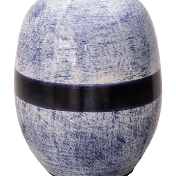 Base Para Abajur Artisano Cromado E Azul (D)20Cm (A)70Cm 1Xe27 40W - HR002