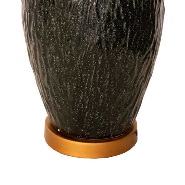 Base Para Abajur Artisano Dourado E Azul (D)24Cm (A)62Cm 1Xe27 40W - HR003