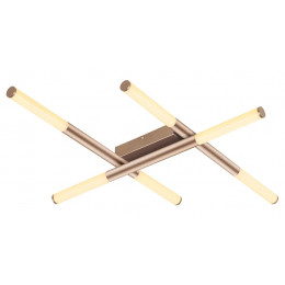 PLAFON DE SOBREPOR PALITO DOURADO (C)86CM (L)70CM (A)7CM 6X6W 2700K 1800LM - CD017