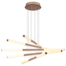 PENDENTE PALITO DOURADO (C)90CM (L)90CM (A)23CM 10X7,2W 2700K 3600LM - CD014