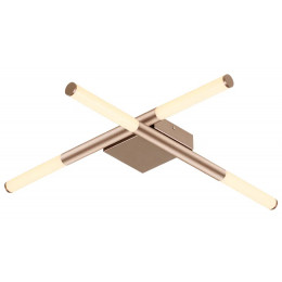 PLAFON DE SOBREPOR PALITO DOURADO (C)70CM (L)70CM (A)7CM 4X6W 2700K 1200LM - CD016