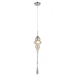 PENDENTE ORGANIKA CROMADO E CHAMPAGNE (D)13.5CM (A)65CM 1XE14 40W - KB001A