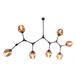 PENDENTE ORBE PRETO E CHAMPAGNE (C)100CM (L)40CM (A)95CM 7XE27 280W - KY001M