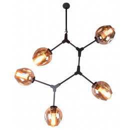PENDENTE ORBE PRETO E CHAMPAGNE (C)80CM (L)40CM (A)95CM 5XE27 200W - KY001S