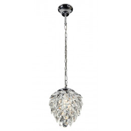 PENDENTE NUT CROMADO E TRANSPARENTE (D)23CM (A)28CM 2XG9 80W - HU2173