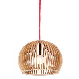 PENDENTE WOOD CROMADO E MARROM (D)22CM (A)15CM 1XE27 40W - LB001