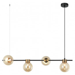 PENDENTE TUTU PRETO E DOURADO E CHAMPAGNE 4X100W G9