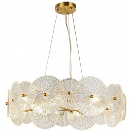 PENDENTE MEDEA DOURADO / TRANSPARENTE (D)60CM (A)20CM 12XG9 MAX 40W IP21