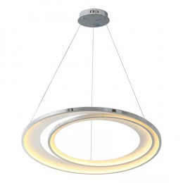PENDENTE LOOP CROMADO E BRANCO (D)82 + 62CM (A)2.2CM 1X76W 3000K 3000LM - HM010CR