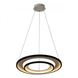 PENDENTE LOOP PRETO E BRANCO (D)82 + 62CM (A)2.2CM 1X76W 3000K 3000LM - HM010WB