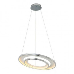 PENDENTE LOOP CROMADO E BRANCO (D)62 +42CM (A)2.2CM 1X48W 3000K 1500LM - HM009CR