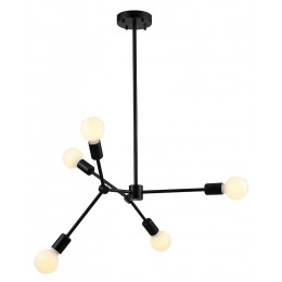 PENDENTE LEBLON PRETO (D)60CM (A)118CM 5XE27 200W - RM001B