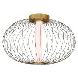 PLAFON DE SOBREPOR LANTERNA DOURADO E BRANCO (D)40CM (A)25CM 1X12W 3000K 60 - HC011
