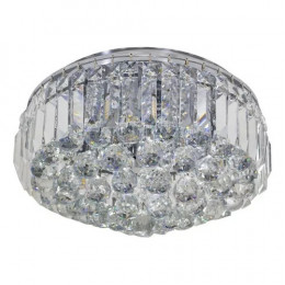 PLAFON DE SOBREPOR KRI CROMADO E TRANSPARENTE (D)40CM (A)24CM 5XG9 200W - HU1103