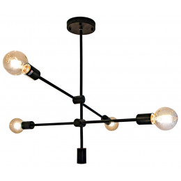 PENDENTE IPANEMA PRETO (D)68CM (A)139CM 4XE27 160W - RM003B