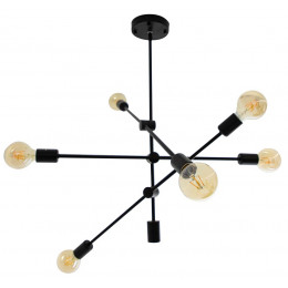 PENDENTE IPANEMA PRETO (D)68CM (A)139CM 6XE27 240W - RM004B