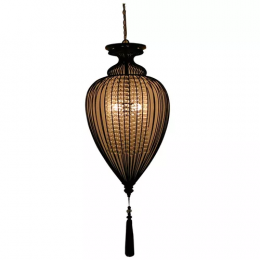 PENDENTE INDIAN PRETO E TRANSPARENTE (D)34CM (A)64CM 1XE27 40W - GX008