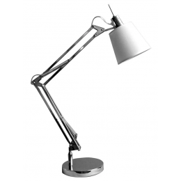 ABAJUR SCOPE CROMADO E BRANCO (D)15CM (A)72CM 1XE27 40W - HU3002C