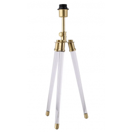 BASE PARA ABAJUR VENETO DOURADO E TRANSPARENTE (C)29.5CM (L)25.5CM (A)59.5CM 1XE27 40W - MI006