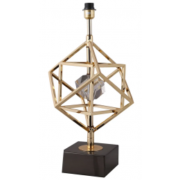 BASE PARA ABAJUR VENETO DOURADO E PRETO (D)22.5CM (A)50CM 1XE27 40W - MI012