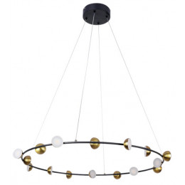 PENDENTE GRAVIOLA DOURADO E PRETO E BRANCO (D)60CM (A)5.7CM 16X3W 3000K 264 - DS001
