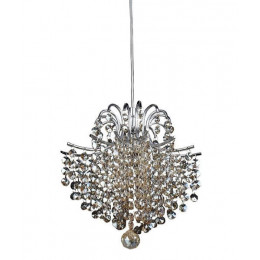 PENDENTE FIORE CROMADO E TRANSPARENTE (D)26CM (A)24CM 1XG9 40W - HU2107
