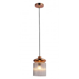 PENDENTE TULE ROSE GOLD E TRANSPARENTE (D)15CM (A)22CM 1X4W E14