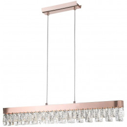 PENDENTE VEU ROSE GOLD E TRANSPARENTE (C)85.8CM (L)5CM (A)13.4CM 1X15W 3000K 1200LM - HO300