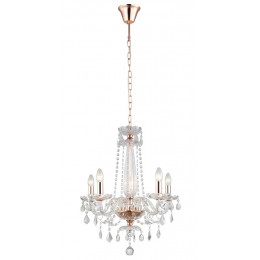 PENDENTE TYENE ROSE GOLD E TRANSPARENTE (D)54CM (A)63CM 5XE14 200W - JF305