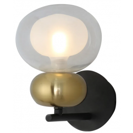 ARANDELA GUARANA BRONZE E PRETO E TRANSPARENTE (C)13.4CM (L)20.8CM (A)19.5CM 1XG9 5W - HC006
