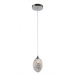 PENDENTE GOUTTE CROMADO E TRANSPARENTE (D)10CM (A)15CM 1XG9 40W - GA014