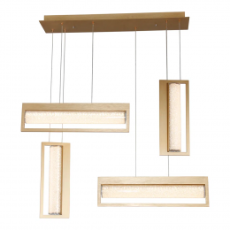 PENDENTE GLITTER DOURADO E TRANSPARENTE (C)85CM (L)16CM (A)71CM 1X40W 3000K - HC009L