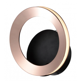 ARANDELA GINGA ROSE GOLD E PRETO E PRETO (C)17CM (L)10.5CM (A)17CM 1X6W 3000K 300LM - BB015