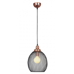 PENDENTE COPPER COBRE E PRETO (D)28CM (A)41CM 1XE27 40W - XN003
