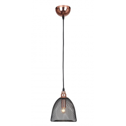 PENDENTE COPPER COBRE E PRETO (D)18CM (A)23CM 1XE27 40W - XN002