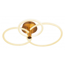 PLAFON CIRCOLO FRENCH GOLD E BRANCO (C)86CM (L)49CM (A)20CM 1X54W 3000K 270 - BB020