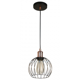 PENDENTE CAGE COBRE E PRETO (D)18CM (A)22CM 1XE27 40W - JY010