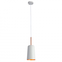 PENDENTE BOT BRANCO E COBRE (D)13,6CM (A)38CM 1X40W E27
