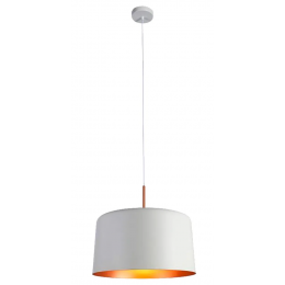 PENDENTE BOT BRANCO E COBRE (D)35CM (A)35CM 1X40W E27