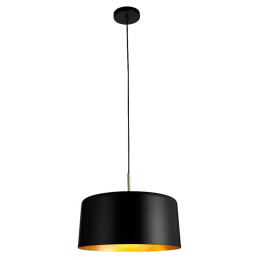 PENDENTE BOT PRETO E DOURADO (D)50CM (A)38,5CM 1X40W E27