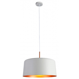 PENDENTE BOT BRANCO E COBRE (D)50CM (A)38,5CM 1X40W E27