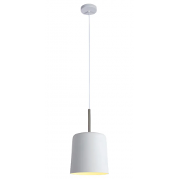 PENDENTE BOT BRANCO E NICKEL (D)20CM (A)35CM 1X40W E27