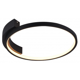 PLAFON DE SOBREPOR BAMBOLE PRETO (D)40CM (A)6CM 1X24W 3000K 813LM - FO026SB