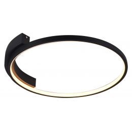 PLAFON DE SOBREPOR BAMBOLE PRETO (D)50CM (A)6CM 1X30W 3000K 1024LM - FO026LB